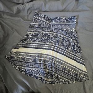 Blue and White Patterned Skirt